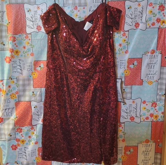 NWT B DARLIN Elegant Sequin Off-Shoulder Dress - Picture 1 of 8